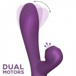 No. Eighteen Vibrador y Succionador con Función Oscilante/Finger USB Magnético Silicona Púrpura