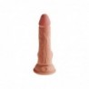 Dildo Triple Densidad con Testículos 6.5 Caramelo