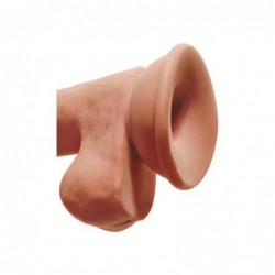 Dildo Triple Densidad con Testículos 6.5 Caramelo