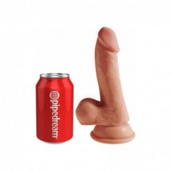 Dildo Triple Densidad con Testículos 6.5 Caramelo
