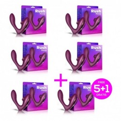 Pack 5+1 Rush Nova Vibrador y Succionador de Clítoris 2 Motores Independietnes USB