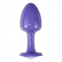 Plug Anal de Metal Púrpura Rosebud con Joya Azul