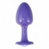 Plug Anal de Metal Púrpura Rosebud con Joya Azul
