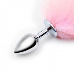 Plug Anal con Cola Rosa y Blanca Talla S