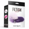 Plug Anal con Cola Púrpura y Blanco Talla S