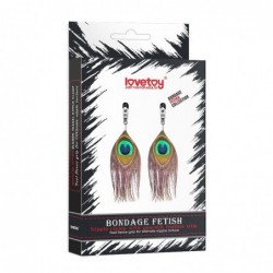 Pinzas para Pezones Pluma Pavo Real