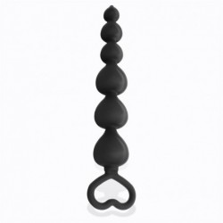 Clyde Plug Anal con Bolas con Aro de Fácil Extracción Silicona Negro