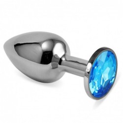 Plug Anal en Espiral Rosebud con Joya Azul