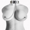 Collar con Cadena Pinzas para Pezones  Plateado