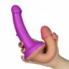 Dildo Doble 12.5 Silicona Líquida Natural y Púrpura