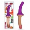 Dildo Doble 12.5 Silicona Líquida Natural y Púrpura