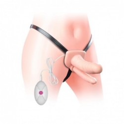Arnés con Doble Pene Hueco y Vibración