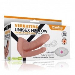 Arnés con Doble Pene Hueco y Vibración