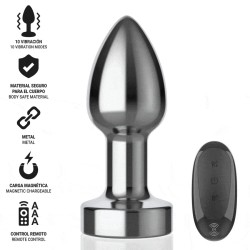 INTENSE - PLUG ANAL 10 VIBRACIONES METAL CON CONTROL REMOTO S