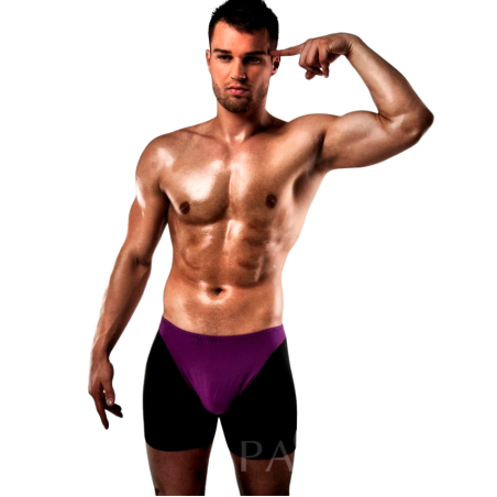 PASSION - BOXER 009 LILA- NEGRO EROTIC LINGERIE S-M