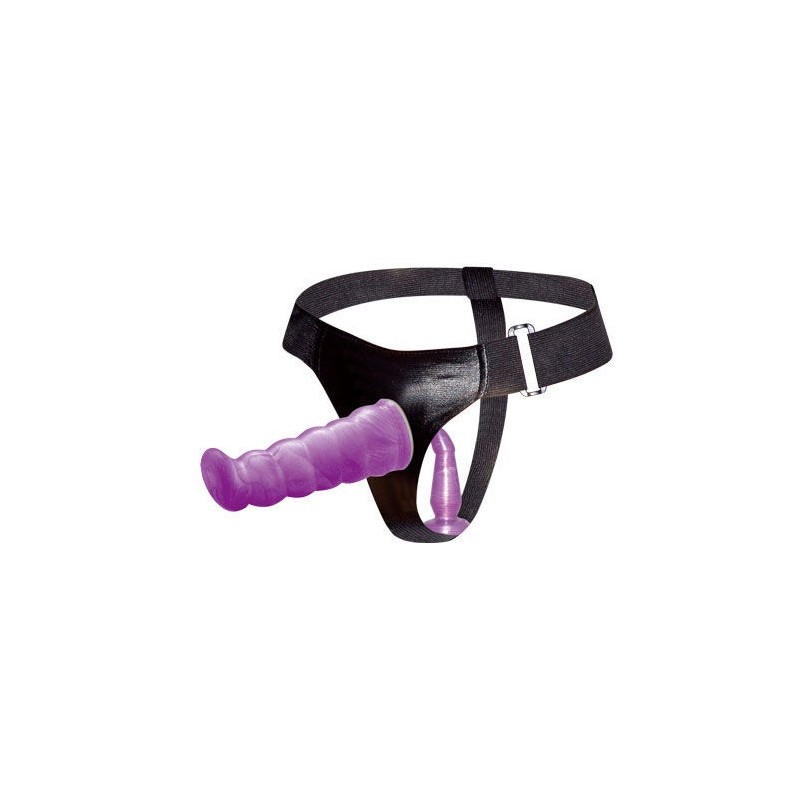BAILE - ARNÉS ANAL Y VAGINAL FEMENINO LILA PUNTO G 17 CM