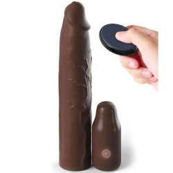 FANTASY X- TENSIONS - PIPEDREAMS SLEEVE 22,86 CM 7,62 CM PLUG REMOTE BROWN