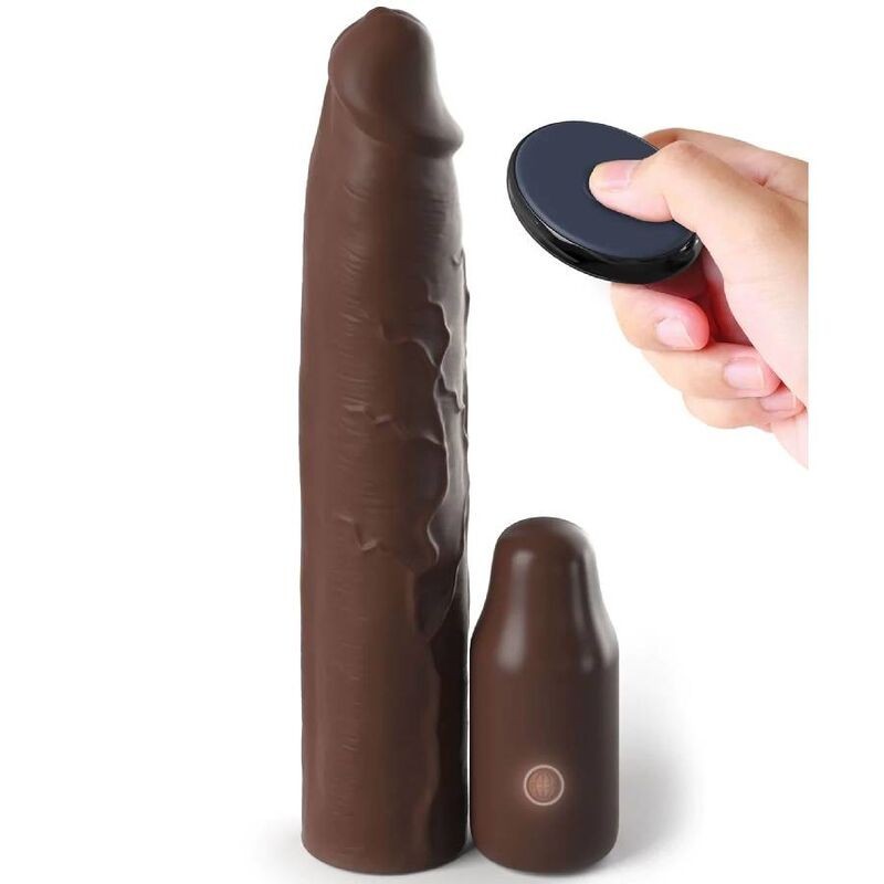 FANTASY X- TENSIONS - PIPEDREAMS SLEEVE 22,86 CM 7,62 CM PLUG REMOTE BROWN