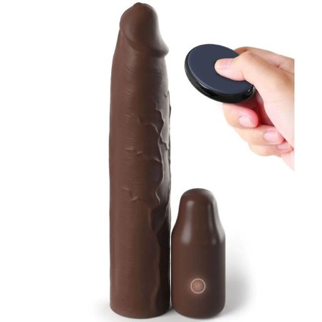 FANTASY X- TENSIONS - PIPEDREAMS SLEEVE 22,86 CM 7,62 CM PLUG REMOTE BROWN