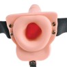 FETISH FANTASY SERIES - ARNÉS AJUSTABLE CONTROL REMOTO PENE REALÍSTICO CON TESTÍCULOS RECARGABLE Y VIBRADOR 15 CM