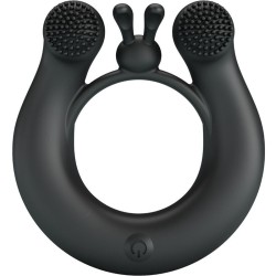 PRETTY LOVE - DAHLIA ANILLO VIBRADOR ESTIMULADOR DE CLÍTOIS 12 VIBRACIONES NEGRO