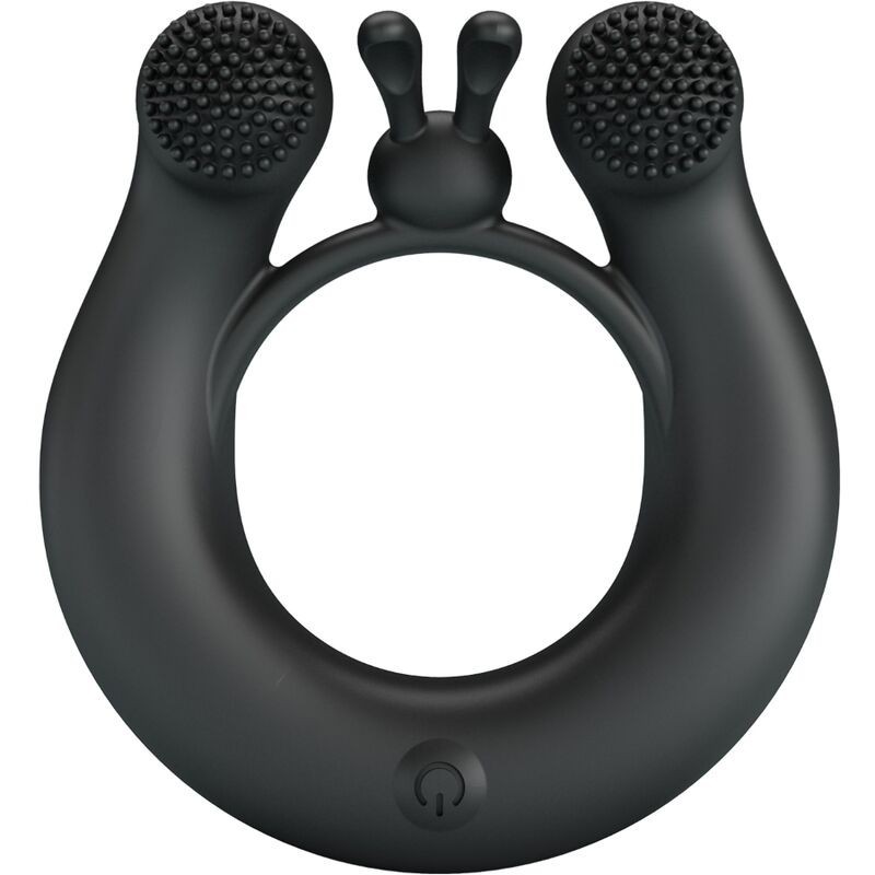 PRETTY LOVE - DAHLIA ANILLO VIBRADOR ESTIMULADOR DE CLÍTOIS 12 VIBRACIONES NEGRO
