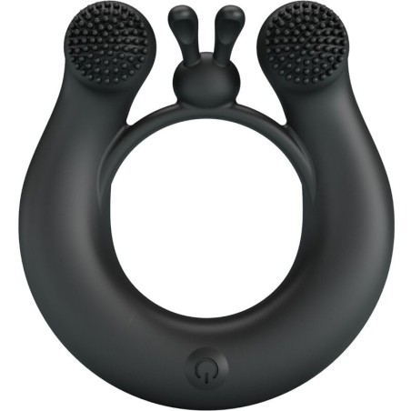 PRETTY LOVE - DAHLIA ANILLO VIBRADOR ESTIMULADOR DE CLÍTOIS 12 VIBRACIONES NEGRO