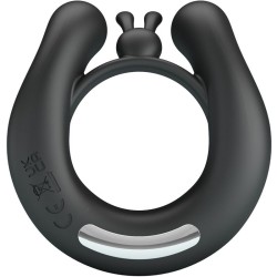 PRETTY LOVE - DAHLIA ANILLO VIBRADOR ESTIMULADOR DE CLÍTOIS 12 VIBRACIONES NEGRO