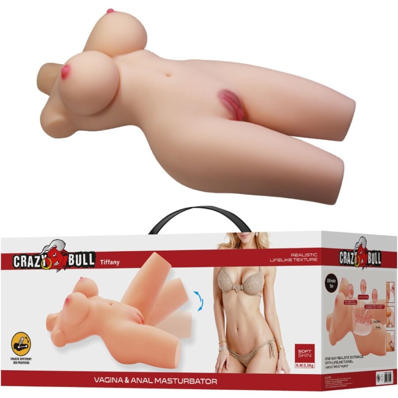 CRAZY BULL - TIFFANY TORSO FEMENINO REALISTA VAGINA Y ANAL 5.5 KG CRAZY BULL - TIFFANY TORSO FEMENINO REALISTA VAGINA Y ANAL 5.5 KG