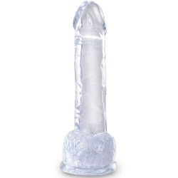 KING COCK - CLEAR PENE REALÍSTICO CON TESTÍCULOS 15.2 CM TRANSPARENTE