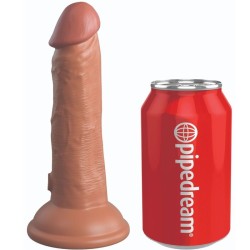 KING COCK - ÉLITE DILDO REALÍSTICO VIBRADOR and SILICONA 15.2 CM CARAMELO