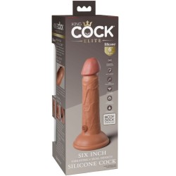 KING COCK - ÉLITE DILDO REALÍSTICO VIBRADOR and SILICONA 15.2 CM CARAMELO