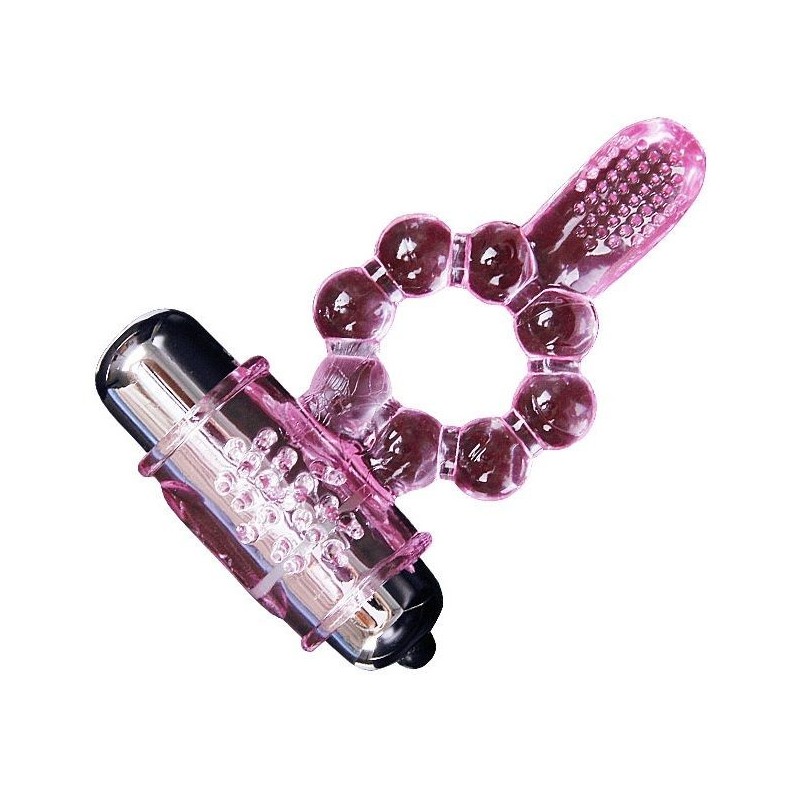 BAILE - ANILLO SILICONA 10 RITMOS LENGUA CON VIBRACIÓN ROSA
